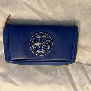 Tory Burch Royal Blue Leather Wallet
